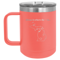 Michigan Heart 15 oz Mug — Coral