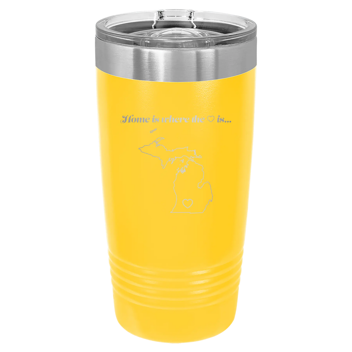 Michigan Heart 20 oz Tumbler — Yellow
