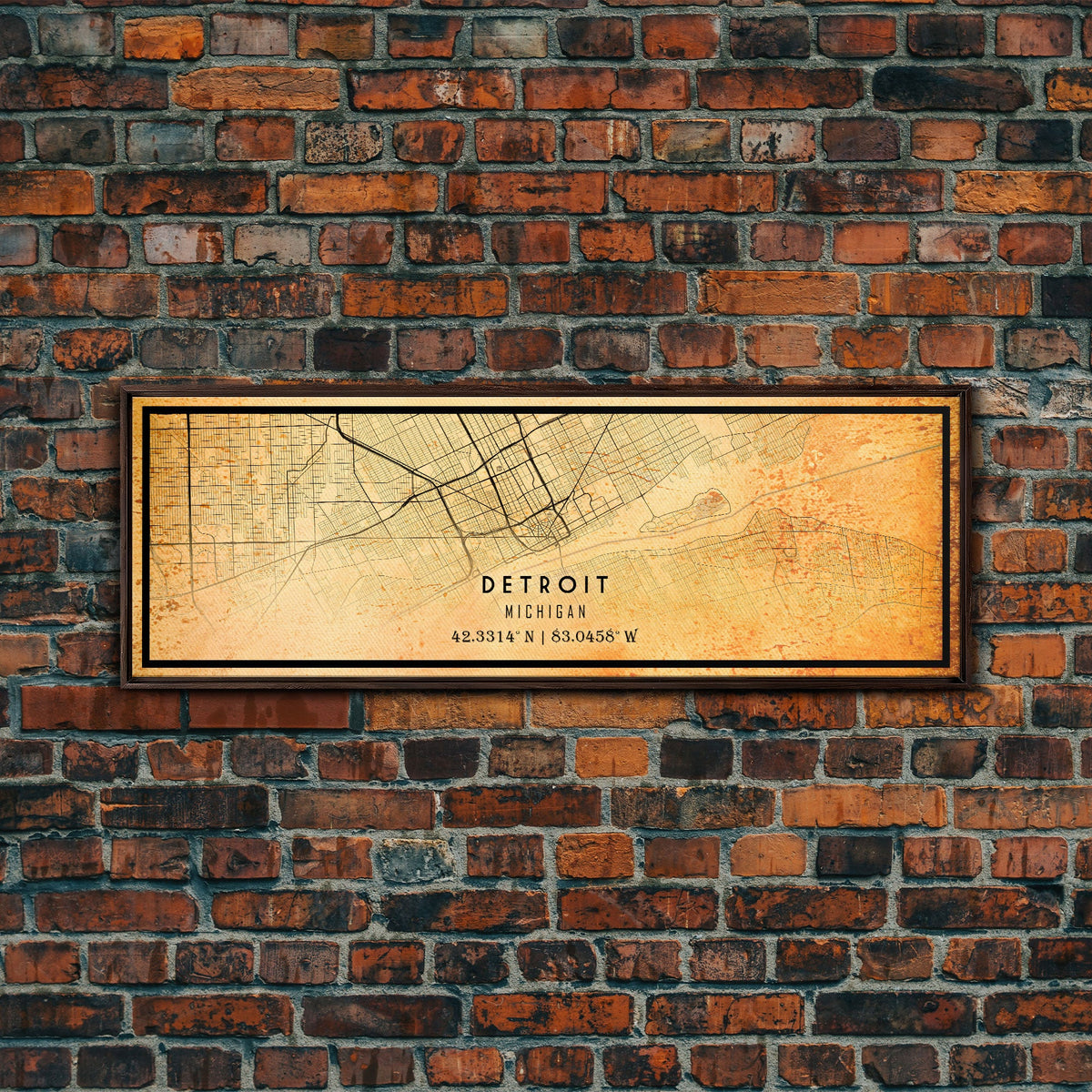 Vintage Detroit Map Wall Art